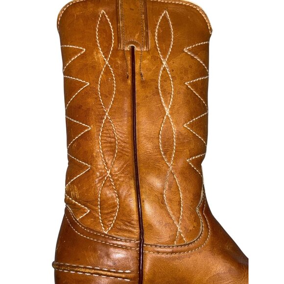 Justin Womens Western Leather Cowboy Boots Size 5.5 B Brown 12" Top To Bottom - Picture 6 of 16